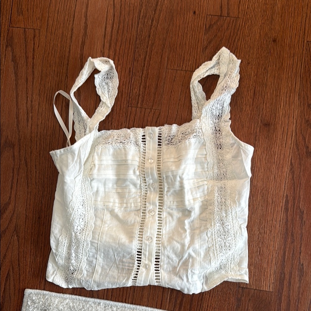 Free People Maggie Lace Ivory Tank